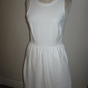 Madewell solid white cotton blend dress